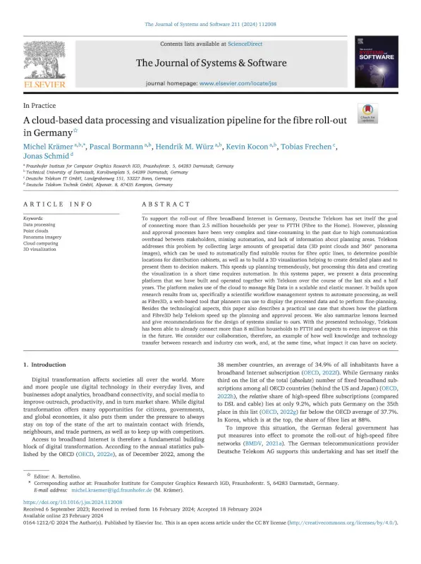 A Cloud-Based Data Processing and Visualization Pipeline for the Fibre Roll-Out in Germany